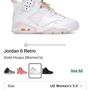 Jordan 6 Retro Women's Sneakers in White and Gold